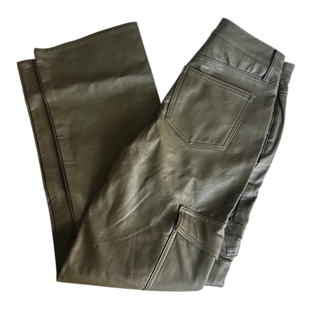 tgla Faux Leather Cargo Pants